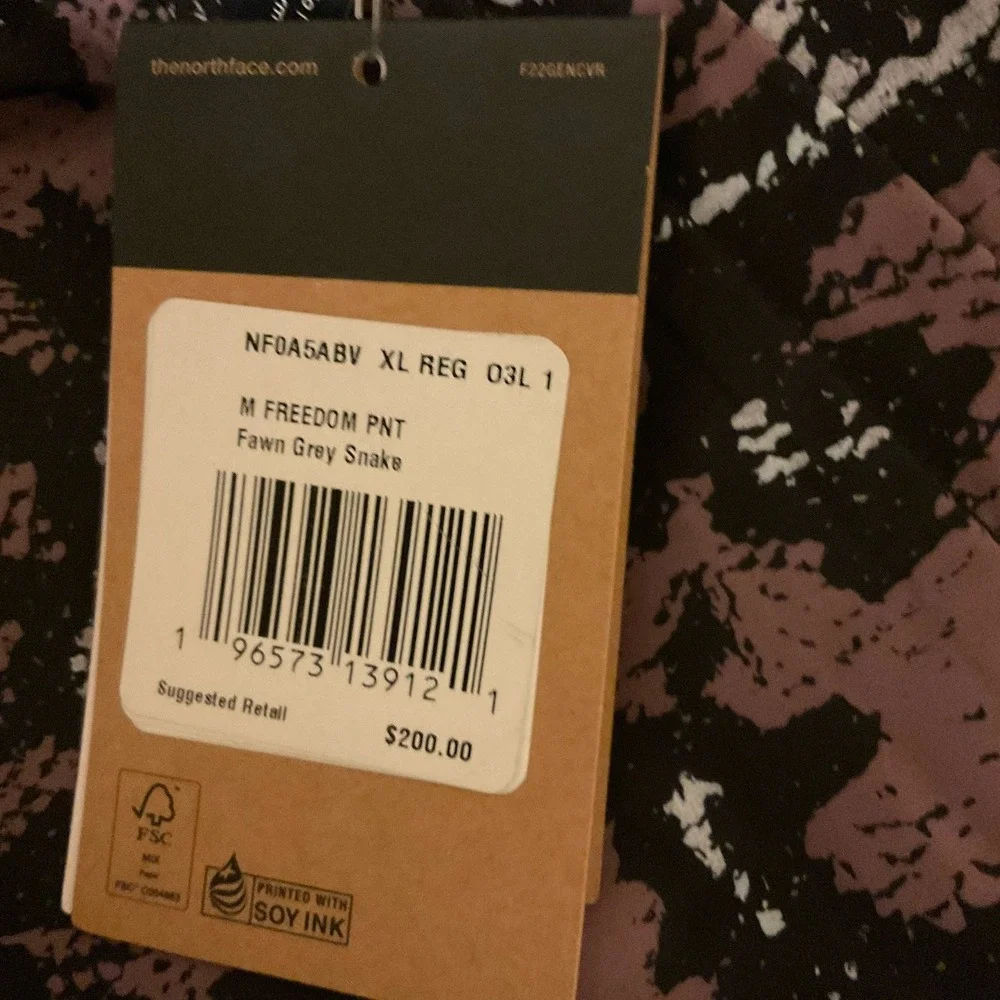 The North Face Freedom Men's Bib Pants Fawn‎ Grey snake Size XL